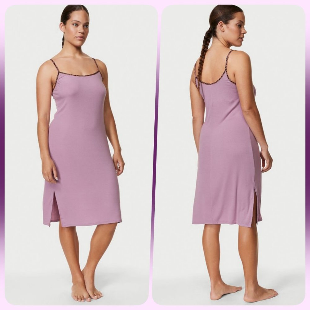 Victoria's Secret Purple Extra Large Modal Rib Midi Slip Dress